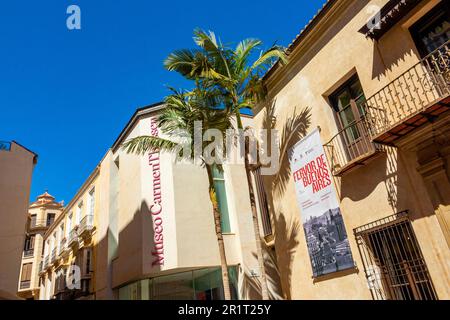 Außenansicht des Museo Carmen Thyssen ein Kunstmuseum im Stadtzentrum von Malaga in Andalusien im Süden Spaniens. Stockfoto