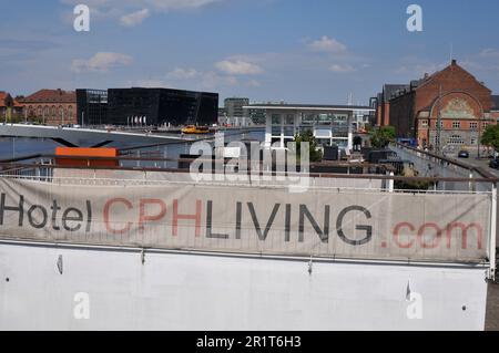 Mai 15,2023/ HotelCPH Wohnblick auf langro Braut und Black Dimond Royal Library und Blick auf die dänische Hauptstadt Kopenhagen Dänemark. (Foto: Francis Joseph Dean/Dean Pictures) Stockfoto