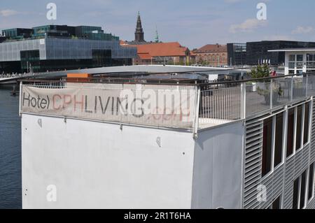 Mai 15,2023/ HotelCPH Wohnblick auf langro Braut und Black Dimond Royal Library und Blick auf die dänische Hauptstadt Kopenhagen Dänemark. (Foto: Francis Joseph Dean/Dean Pictures) Stockfoto