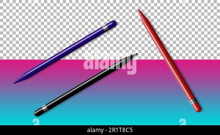 Stiftsätze für Touchscreen-Tablet isoliert Stockfoto