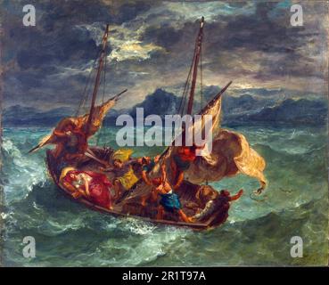 Christus am See Genezareth von Eugène Delacroix, Öl auf Leinwand, 1854 Stockfoto