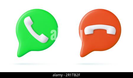 3D Rot und Grün Ja Nein Symbol Stock Vektor