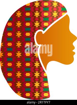 Indianer-Frau-Gesicht-Silhouette-Profil-Symbol Isoliert. Östliche oder indische Frau mit wunderschönem traditionellen Ornament. Diversität und Feminismus, Vecto Stock Vektor