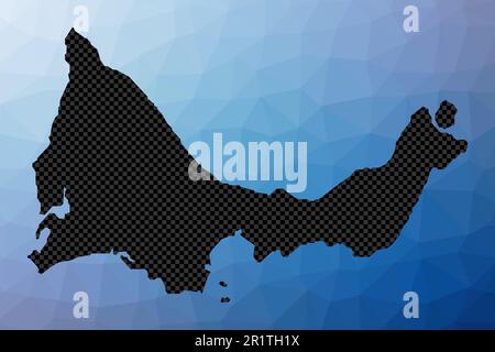 Providenciales geometrische Karte. Schablonenform von Providenciales in niedriger Poly-Form. Vektordarstellung der lebendigen Insel. Stock Vektor