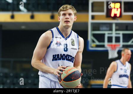 Zwolle, Niederlande. 15. Mai 2023. ZWOLLE, NIEDERLANDE - MAI 15: Felix Terins von Landstede Hammers während des BNXT League-Spiels zwischen Landstede Hammers und RSW Liege Basket im Landstede Sportcentrum am 15. Mai 2023 in Zwolle, Niederlande (Foto von Albert ten Hove/Orange Pictures) Guthaben: Orange Pics BV/Alamy Live News Stockfoto