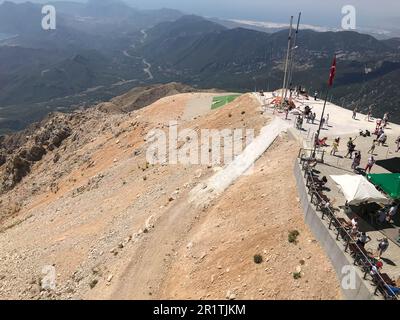 Gibraltar Rock Aussichtspunkt im Süden der iberischen Halbinsel, La Linea Stadt in Spanien am Ende. Stockfoto