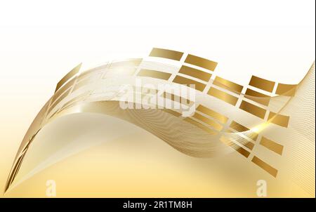 Abstrakter goldener, luxuriöser Wellenlinienhintergrund – einfache Textur für Ihr Design. Verlaufender Hintergrund. Stock Vektor