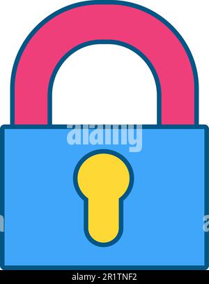 Schlosssymbol Isoliertes Geschlossenes Vorhängeschloss Web-Sicherheit Zeichenvektor Abbildung. Introvertierter Psychologischer Typ. Informations- und Sicherheitsschild einfach. Daten und PR Stock Vektor