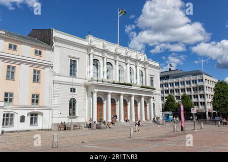 Bourse oder Borsen war eine Handelskammer in Gustaf Adolfs Torg (Platz). Neoklassizistischer Stil von Pehr Johan Ekman. Göteborg zum 400. Geburtstag. Stockfoto