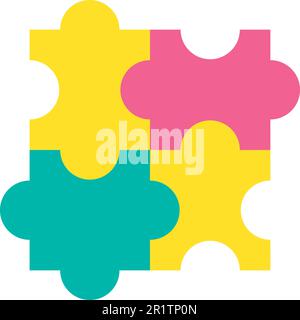 Design Puzzle Detail der Puzzle Construction Ikone. Kombination mit dem Kompatibilitätselement des Spiels für Spieler oder kollektive Zeit für den Beitritt eines Freundes. Konz Stock Vektor
