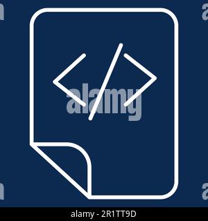 Symbol für Speicherung von HTML-Tags monochrom linear. System dokumentiert Ordnerfarbe dünne Linien Piktogramm Stock Vektor