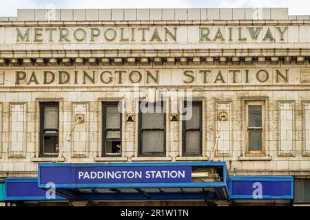 Paddington U-Bahnstation, Praed Street, London, England Stockfoto