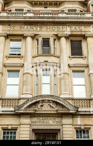 Clarence Memorial Wing, St Marys Hospital, Praed Street, London, England Stockfoto