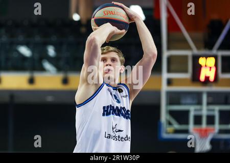 Zwolle, Niederlande. 15. Mai 2023. ZWOLLE, NIEDERLANDE - MAI 15: Felix Terins von Landstede Hammers während des BNXT League-Spiels zwischen Landstede Hammers und RSW Liege Basket im Landstede Sportcentrum am 15. Mai 2023 in Zwolle, Niederlande (Foto von Albert ten Hove/Orange Pictures) Guthaben: Orange Pics BV/Alamy Live News Stockfoto