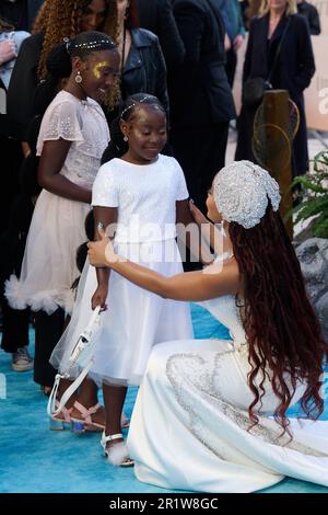 London, Vereinigtes Königreich 15. Mai, 2023 . Halle Bailey wurde auf der britischen Premiere der kleinen Meerjungfrau am Odeon Luxe Leicester Square fotografiert. Kredit: Alan D West/Alamy Live News Stockfoto