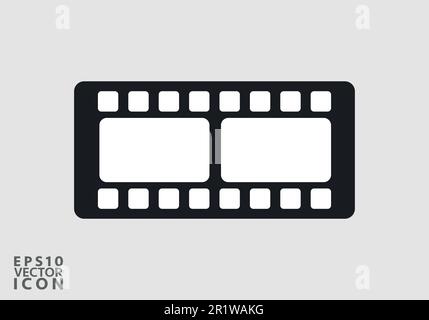 Filmstreifen auf weißem Hintergrund. Leerer Negativfilm. 35mm Folienrahmen. Kino- oder Bilderrahmen. Langer Rahmen aus Retro-Folienstreifen. Vektor il Stock Vektor