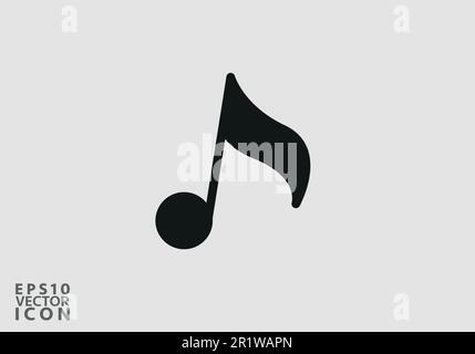 Vektor des Musiksymbols, Melodie, Song, Note, Ton, Audiozeichen isoliert auf weißem Hintergrund. Trendiger flacher Stil für Grafikdesign, Logo, Website Stock Vektor
