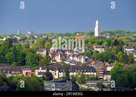 Blick über Gelsenkirchen, Richtung Norden, Bezirk Buer, Rathausturm, NRW, Deutschland Stockfoto