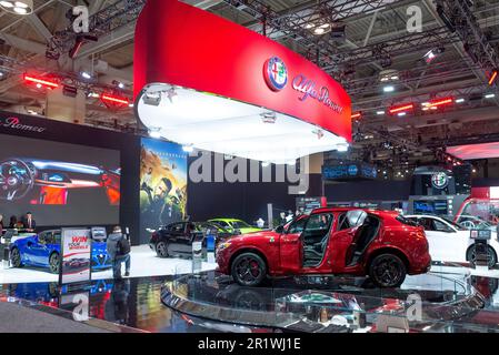 Toronto, ON, Kanada - 14. Februar 2020: Alfa Romeo präsentiert sich auf der 2020 Canadian International Autoshow (15.-25. Februar) am Metro Toronto Conventio Stockfoto