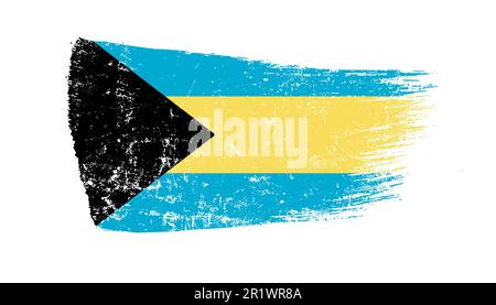 Grunge Pinselstrich Mit Bahamas-Flagge Stockfoto