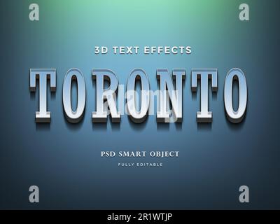 Design-Vorlage für Texteffekte der Stadt toronto 3D. Stockfoto