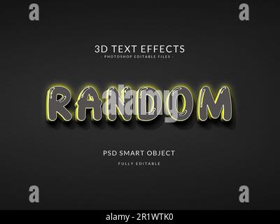 Graue, zufällige 3D-Texteffekt-Designvorlage. Stockfoto