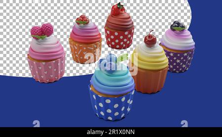 Leckere Tassenkuchen mit Sahne, geeignet für das Gebäckkonzept. Stockfoto