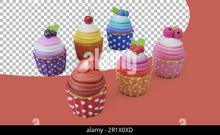 Leckere Tassenkuchen mit Sahne, geeignet für das Gebäckkonzept. Stockfoto