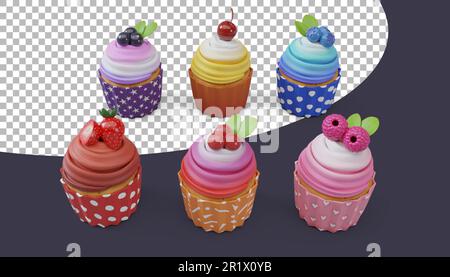 Leckere Tassenkuchen mit Sahne, geeignet für das Gebäckkonzept. Stockfoto