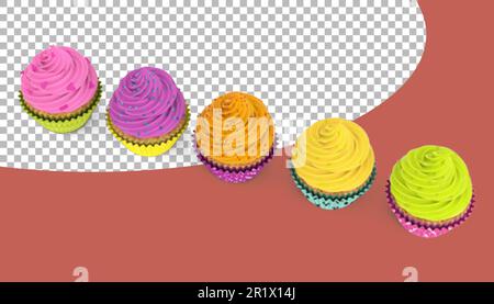 Leckere Tassenkuchen mit Sahne, geeignet für das Gebäckkonzept. Stockfoto