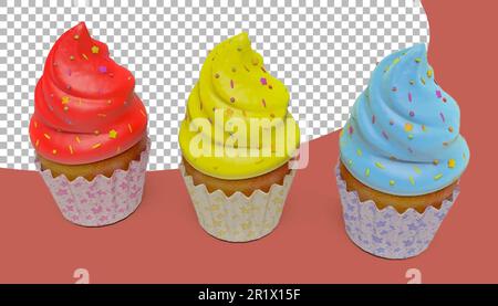 Leckere Tassenkuchen mit Sahne, geeignet für das Gebäckkonzept. Stockfoto