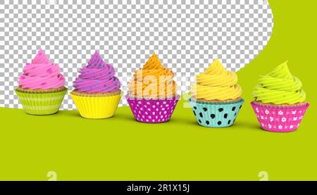Leckere Tassenkuchen mit Sahne, geeignet für das Gebäckkonzept. Stockfoto
