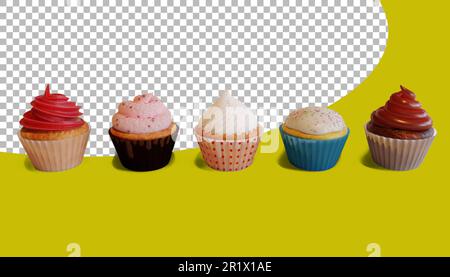 Leckere Tassenkuchen mit Sahne, geeignet für das Gebäckkonzept. Stockfoto