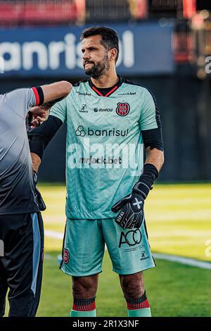 Pelotas, Brasilien. 15. Mai 2023. RS - PELOTAS - 05/14/2023 - BRASILEIRO D 2023, BRAZIL DE PELOTAS X SAOJOSEENSE - Marcelo Pitol Torwart von Brasil de Pelotas während eines Spiels gegen Saojoseense im Stadion Bento Mendes de Freitas für die brasilianische Meisterschaft D 2023. Foto: Volmer Perez/AGIF/Sipa USA Guthaben: SIPA USA/Alamy Live News Stockfoto