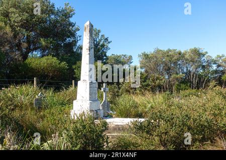 Gräber auf dem dritten Quarantäne-Friedhof am nördlichen Kopf des Hafens von Sydney in Australien Stockfoto