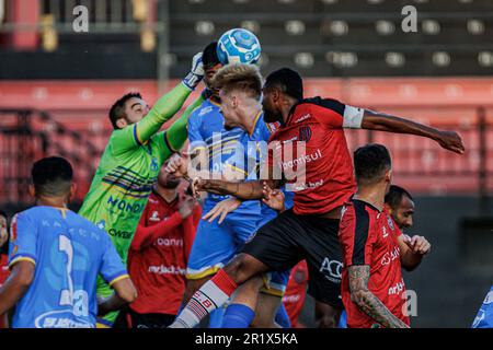 Pelotas, Brasilien. 15. Mai 2023. RS - PELOTAS - 05/14/2023 - BRASILEIRO D 2023, BRAZIL DE PELOTAS X SAOJOSEENSE - Gabriel Leite Spieler von Saojoseense während eines Spiels gegen Brasil de Pelotas im Stadion Bento Mendes de Freitas für die brasilianische Meisterschaft D 2023. Foto: Volmer Perez/AGIF/Sipa USA Guthaben: SIPA USA/Alamy Live News Stockfoto