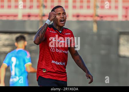 Pelotas, Brasilien. 15. Mai 2023. RS – PELOTAS – 14/05/2023 – BRASILEIRO D 2023, BRASILIEN DE PELOTAS X SAOJOSEENSE – Da Silva-Spieler von Brasil de Pelotas während eines Spiels gegen Saojoseense im Stadion Bento Mendes de Freitas für die brasilianische Meisterschaft D 2023. Foto: Volmer Perez/AGIF/Sipa USA Guthaben: SIPA USA/Alamy Live News Stockfoto