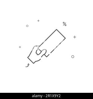 Hand mit Banknote einfaches Vektorliniensymbol. Symbol, Piktogramm, isoliertes Zeichen auf weißem Hintergrund. Bearbeitbare Kontur. Linienstärke anpassen. Stock Vektor