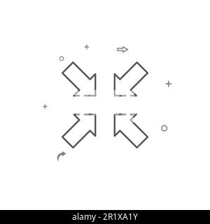 Symbol für einfache Vektorlinie eines Fensters minimieren. Symbol, Piktogramm, isoliertes Zeichen auf weißem Hintergrund. Bearbeitbare Kontur. Linienstärke anpassen. Stock Vektor