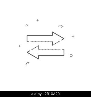 Zwei Pfeile für die Übertragung von links nach rechts einfaches Vektorliniensymbol. Symbol, Piktogramm, isoliertes Zeichen auf weißem Hintergrund. Bearbeitbare Kontur. Linienstärke anpassen Stock Vektor