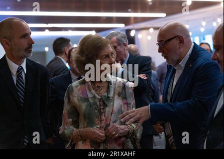 Houston, USA. 15. Mai 2023. Ihre königliche Hoheit Emeritus Königin Sofia von Spanien nimmt am Montag, den 15. Mai 2023, an der Spanienabenveranstaltung von Vocento im C. Baldwin Hotel in Houston, TX, Teil. Die Veranstaltung wird von Fachleuten der Gastronomiebranche veranstaltet, um sich untereinander auszutauschen und dabei zu helfen, Handelsverbindungen zwischen Spanien und Texas aufzubauen. (Foto: Jennifer Lake/SIPA USA) Guthaben: SIPA USA/Alamy Live News Stockfoto