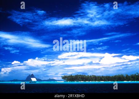 Schwarze Perlenfarm auf Taha'a, Französisch-Polynesien Stockfoto