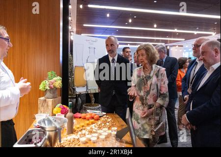 Houston, USA. 15. Mai 2023. Ihre königliche Hoheit Emeritus Königin Sofia von Spanien nimmt am Montag, den 15. Mai 2023, an der Spanienabenveranstaltung von Vocento im C. Baldwin Hotel in Houston, TX, Teil. Die Veranstaltung wird von Fachleuten der Gastronomiebranche veranstaltet, um sich untereinander auszutauschen und dabei zu helfen, Handelsverbindungen zwischen Spanien und Texas aufzubauen. (Foto: Jennifer Lake/SIPA USA) Guthaben: SIPA USA/Alamy Live News Stockfoto