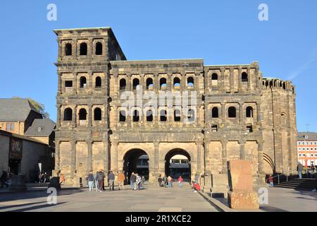 UNESCO Porta Nigra und Wahrzeichen, Trier, Mittelmosel, Mosel, Rheinland-Pfalz, Deutschland Stockfoto