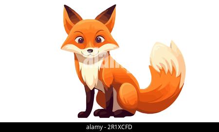 Süßer Fuchs-Cartoon. Vektordarstellung auf weiß isoliert. Stock Vektor