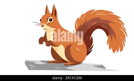 Cartoon-Vektorhörnchen isoliert auf weißem Hintergrund. Stock Vektor