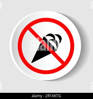 Kein Eis-Symbol, kein Eis-Vektor. Eis verboten Stock Vektor