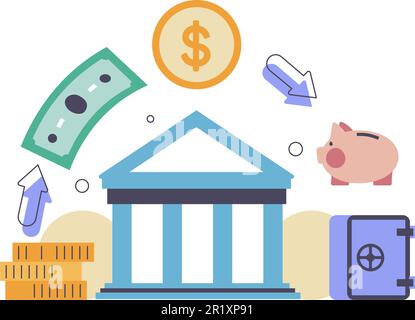 Geschäftsprozesse, Ertrag- und Sparvektor Stock Vektor