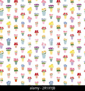 Blumen, Blumensträuße, Muster Stock Vektor