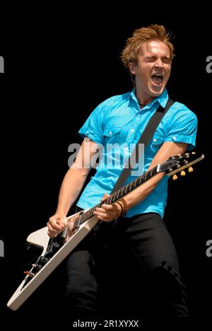 Tom Fletcher - McFly, V2009, Hylands Park, Chelmsford, Essex, Großbritannien - 22. August 2009 Stockfoto